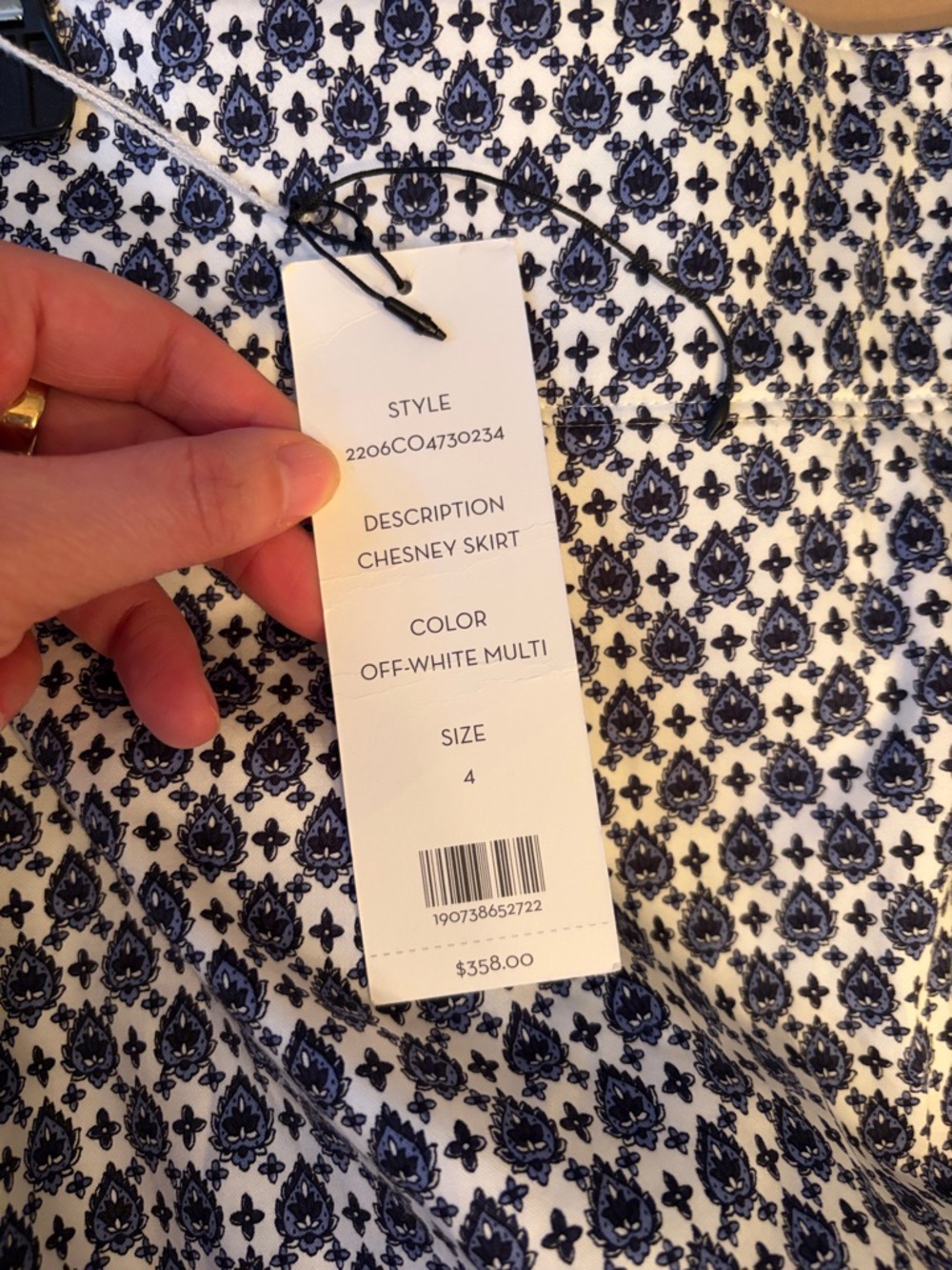 Veronica Beard “Chesney” Blue & White Ruffle Mini Skirt – Size 4 💙✨ NWT - Picture 4 of 6